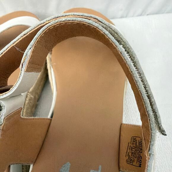 Sorel Cameron Flatform Sandals Womens 9.5 Slingback Espadrille White Leather - Picture 5 of 13